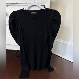 Black puff sleeve sweater
